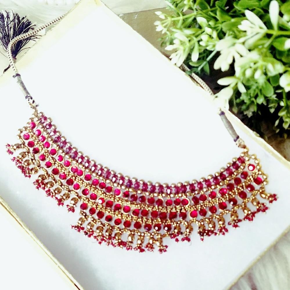 Bollywood kundan necklace indian pakistani jewelry